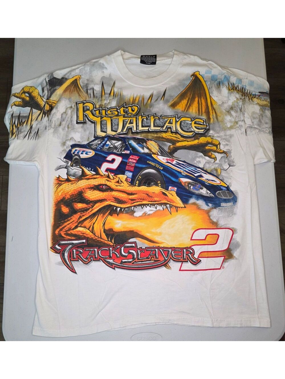 Vintage Nascar Rusty Wallace "Track Slayers" Dragon AOP Tee